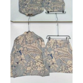 Women's 3D All Over Printed Knitwear Set High Neck Long Sleeve Sweater and Skirt Mid Weight Autumn Winter Outfit Vintage Botanical Pattern Casual Elegant Warm and Comfortable