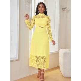 Women'S Elegant Long Sleeve dress - Formal & Everyday Chic, Flattering Fit, Zipper Back Closure, All-Season Party Wedding Outfit (HRYY344)