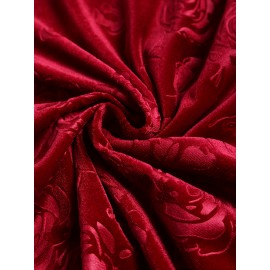 Women's Elegant Embossed Rose Long Dress