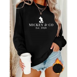 Women'S Mickey & Co. 1928 Graphic Sweatshirt - Cozy Crew Neck, Fall & Winter Casual Wear, Short Sleeve, Casual Attire | Graphic Sweatshirt | Casual Style, Mickey Mouse