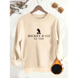 Women'S Mickey & Co. 1928 Graphic Sweatshirt - Cozy Crew Neck, Fall & Winter Casual Wear, Short Sleeve, Casual Attire | Graphic Sweatshirt | Casual Style, Mickey Mouse