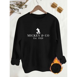 Women'S Mickey & Co. 1928 Graphic Sweatshirt - Cozy Crew Neck, Fall & Winter Casual Wear, Short Sleeve, Casual Attire | Graphic Sweatshirt | Casual Style, Mickey Mouse