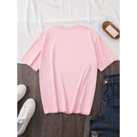 Women'S Y2K Graphic Tee - Cute Cartoon Character Design, 100% Polyester Casual Summer T-Shirt, Loose Fit, Easy Care, Vibrant Yellow with Black Outlines, Perfect for Casual Attire